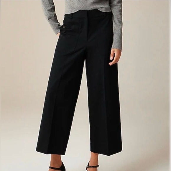 J.Crew Sydney Black Wide Leg Crop, size 8 - Picture 1 of 8